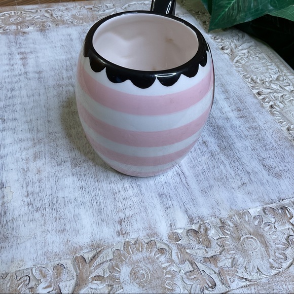 Ceramic Cat Coffee  Mug Pink Black - Picture 3 of 9